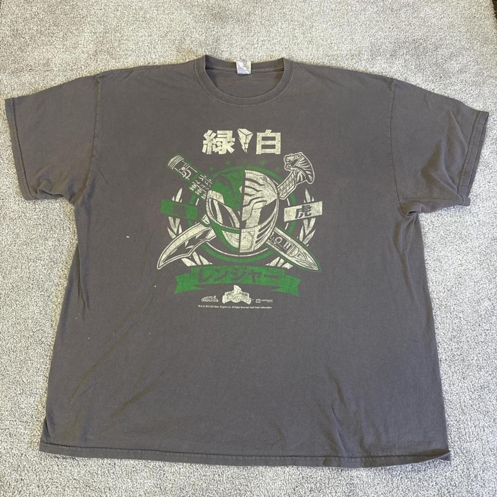 Mighty Morphin Power Rangers Lootcrate Gray T-Shirt Men's 2X